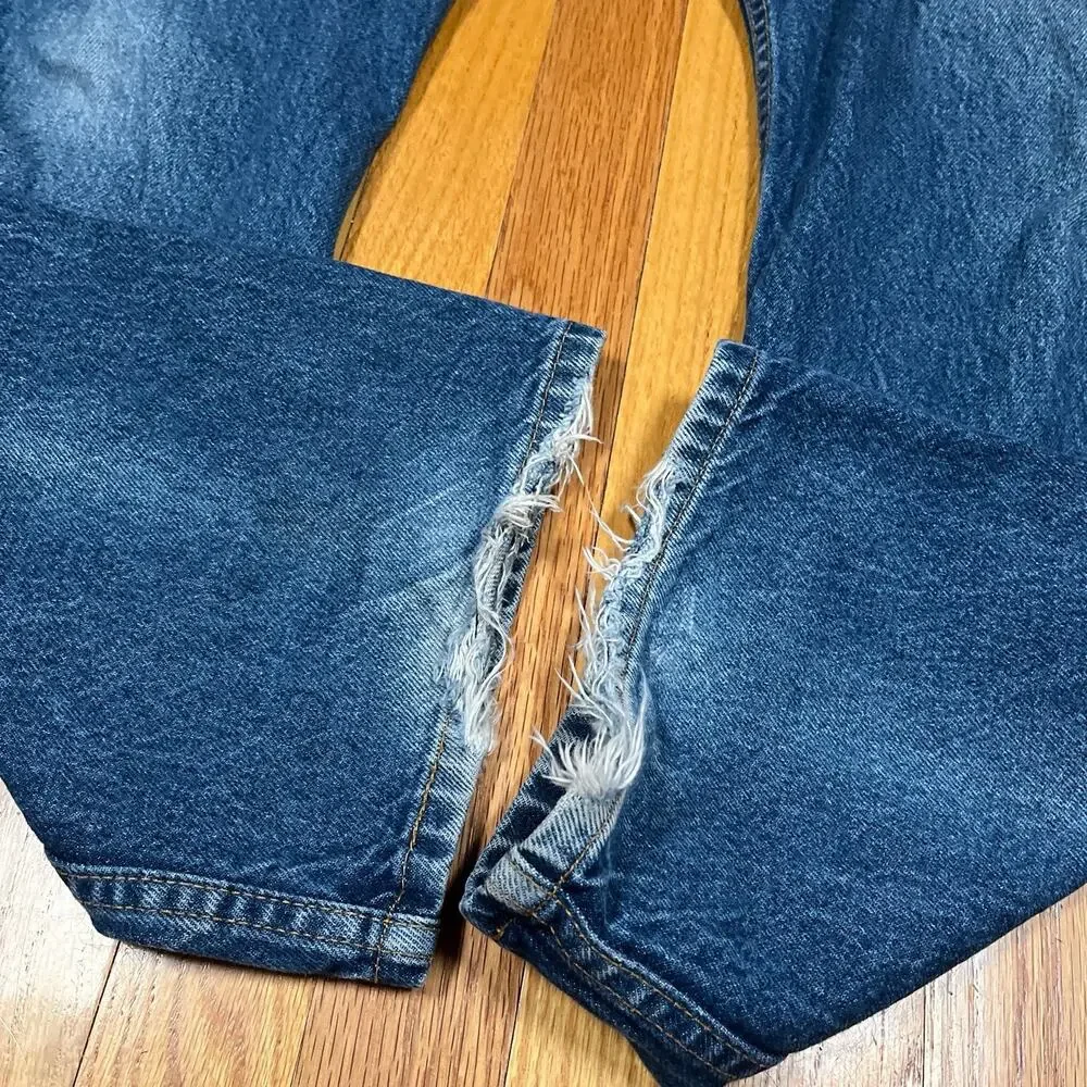VTG 90s Levi's 505 Blue Denim Jeans 42x30 Orange Tab Medium Wash Straight Leg